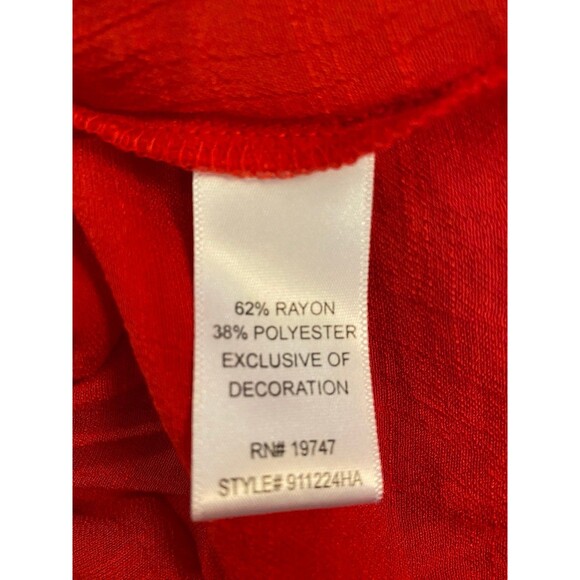 Counterparts Blouse Red Size Medium Boho Peasant  Bell Sleeves Flowy - Picture 8 of 10